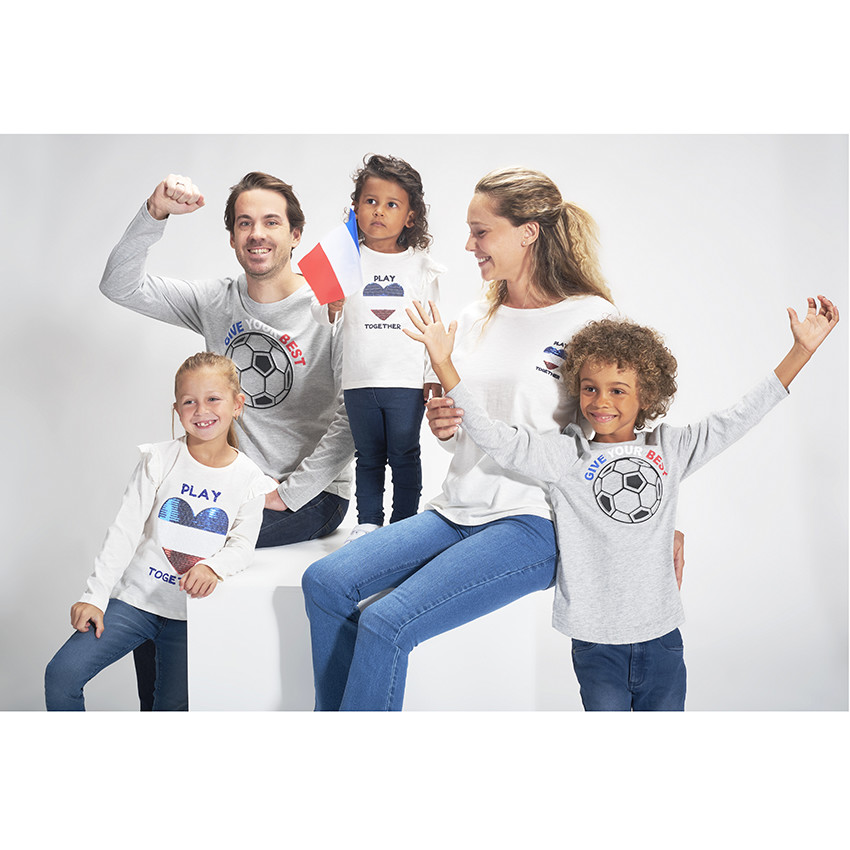 T-shirt manches longues en jersey avec print ballon embossed pour garçon 