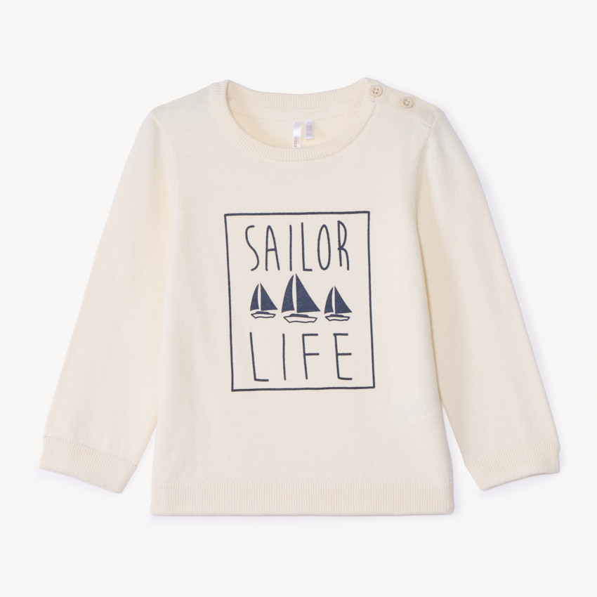 Pull en tricot print voiliers pour bébé garçon 
