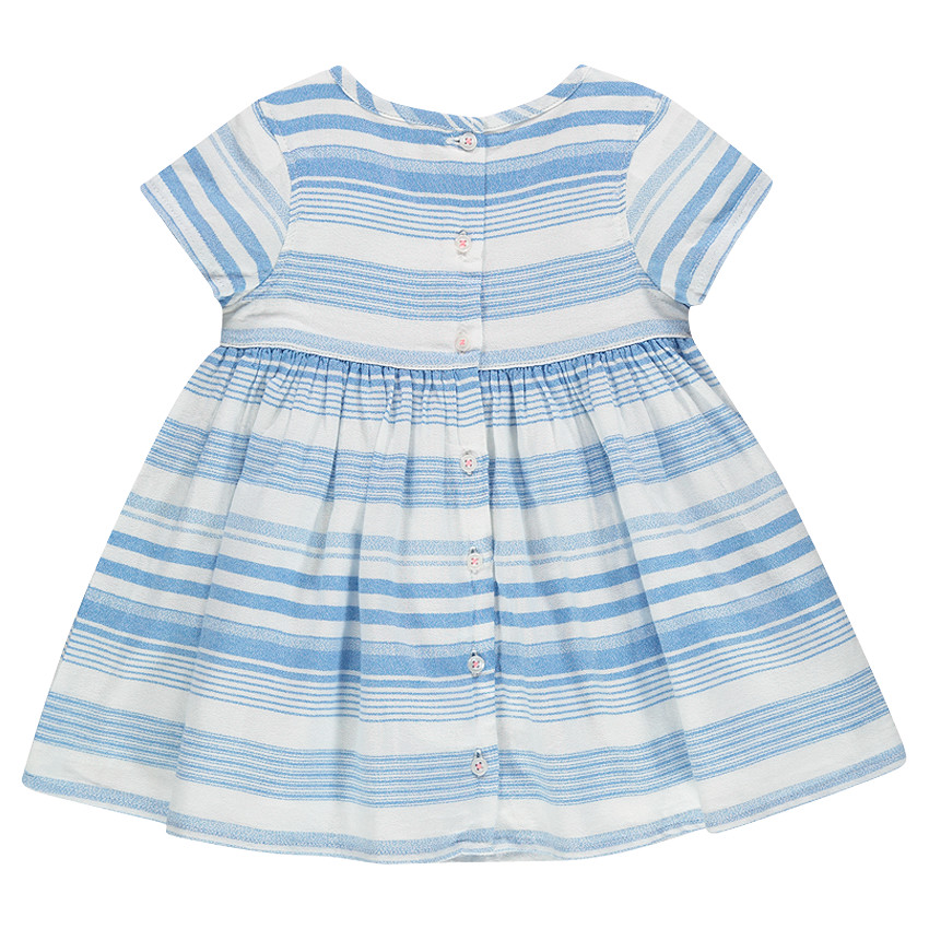 Robe rayée fantaisie en crêpe  