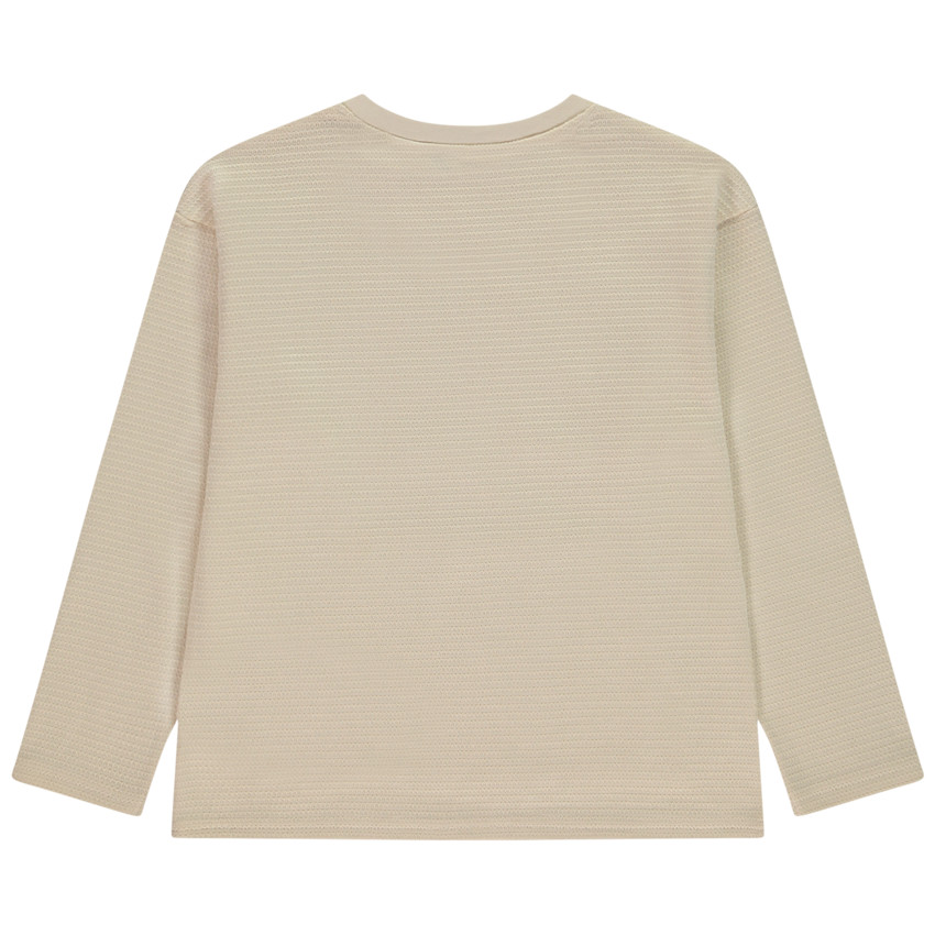 T-shirt manches longues uni avec poche kangourou pour garçon  