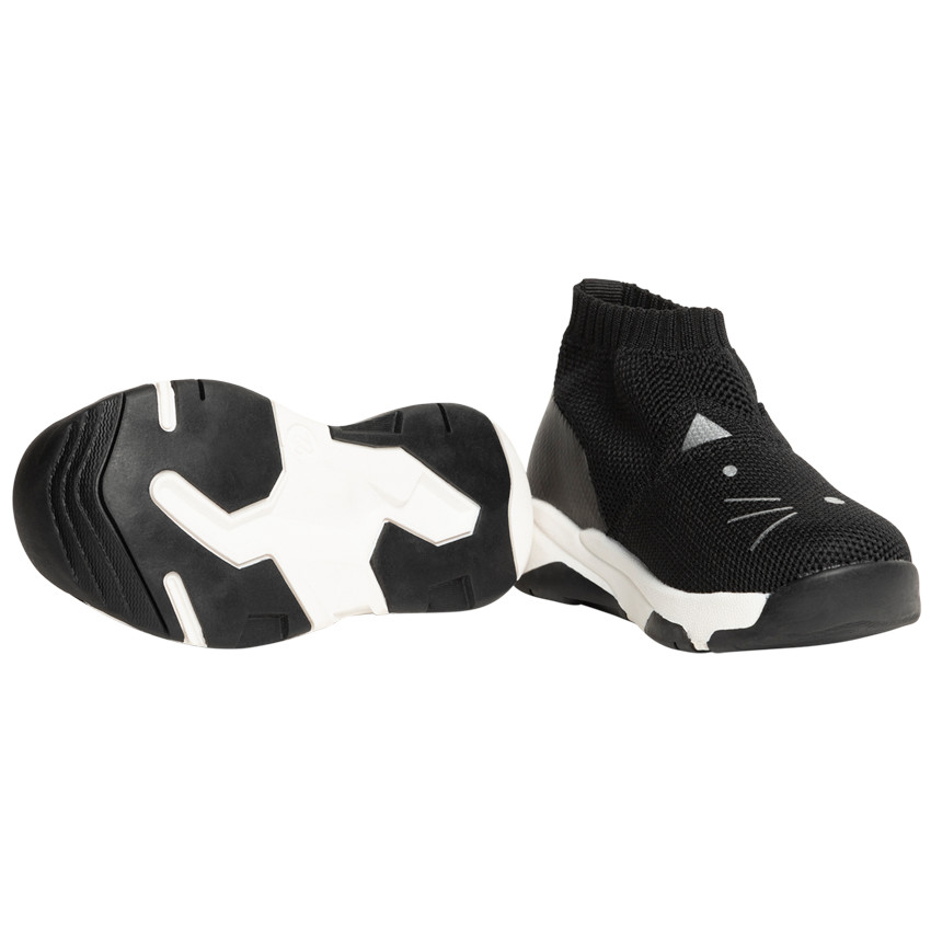 Baskets en maille extensible print chat pour bébé fille 