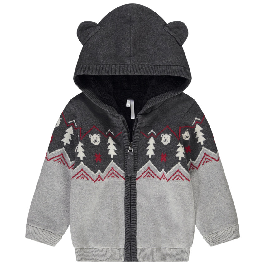 Gilet à capuche en tricot pour bébé garçon 