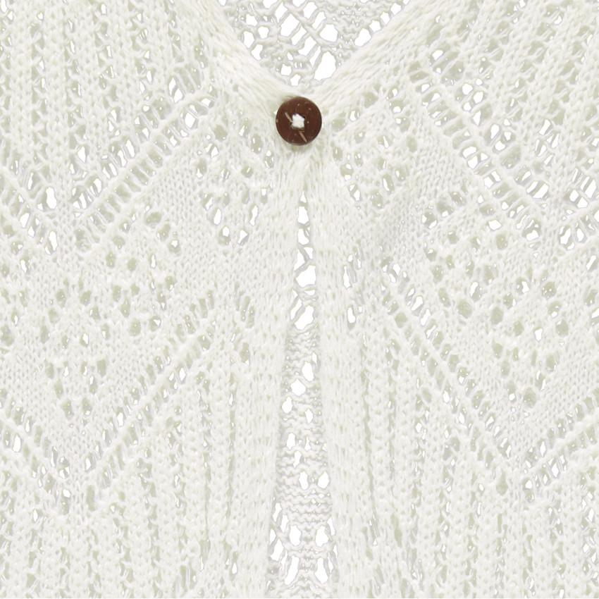 Junior - Gilet long manches courtes en crochet 