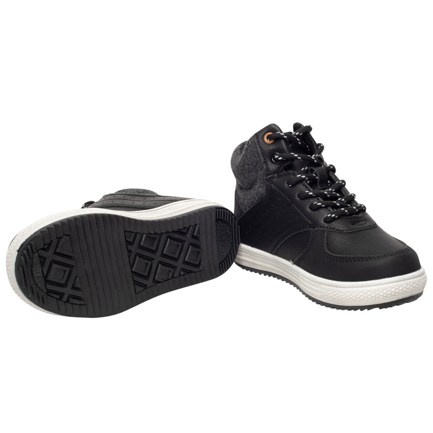 Bottillons à lacets avec col en tricot et semelle crantée pour garçon 