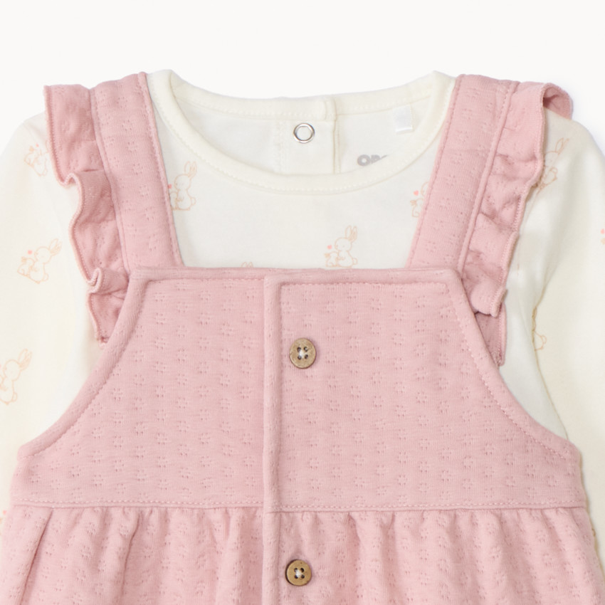 Twee-delige set met puntjes salopette voor meisjes 