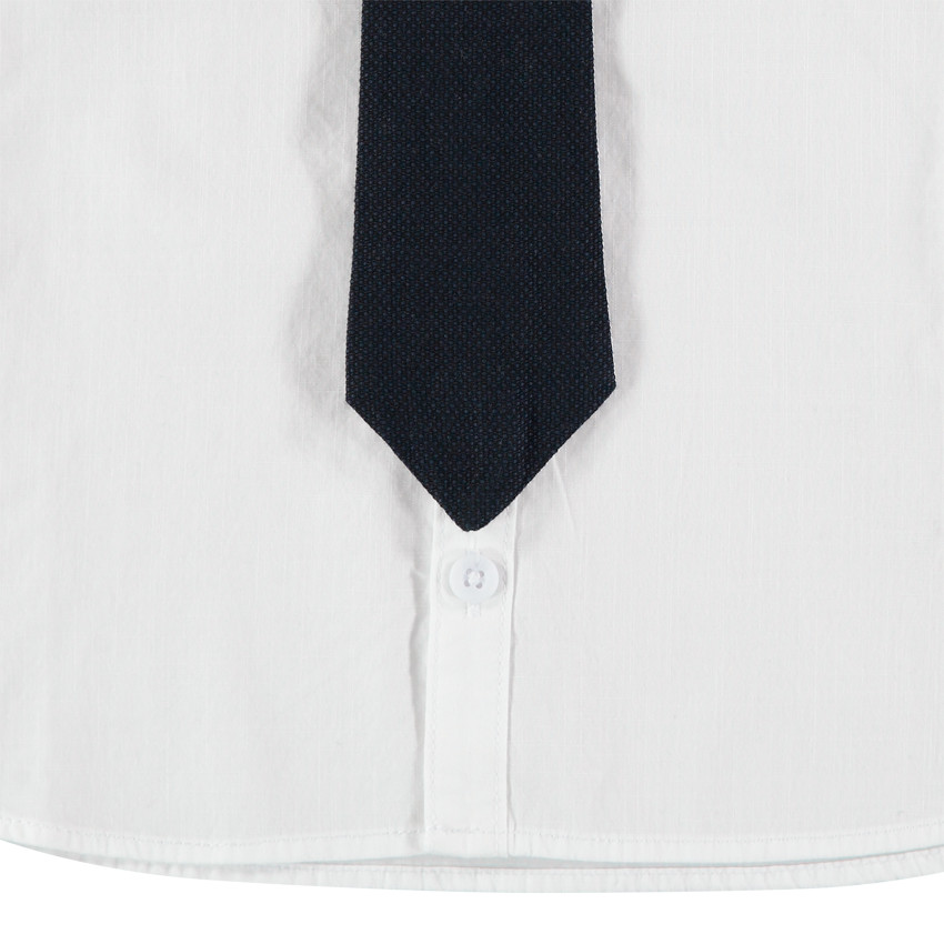 Feesthemd met lange mouwen en afneembare das 