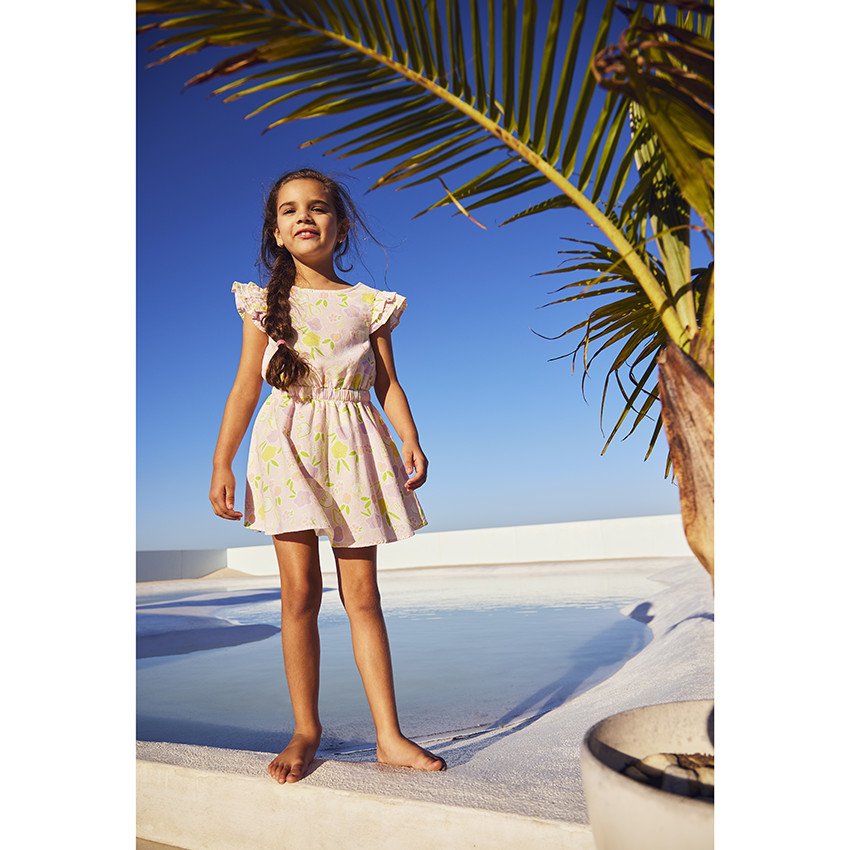 Robe en toile imprimé fruits pour fille 