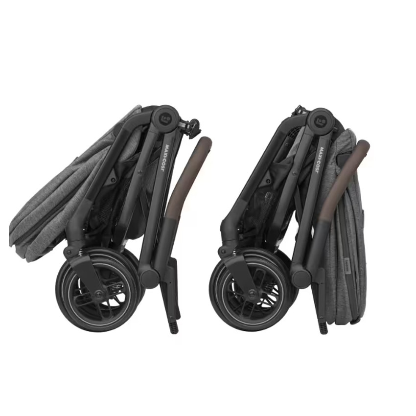 Poussette Leona 2 ultra compacte - Select Grey/ Brown leather 