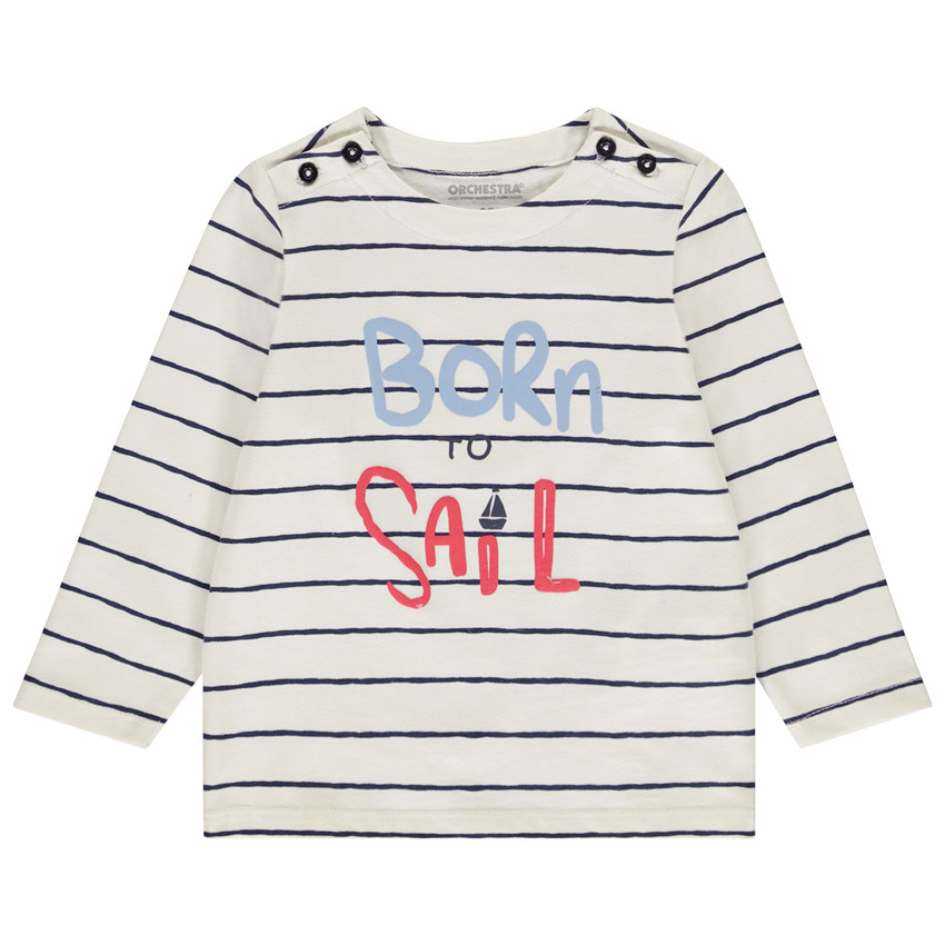 Marinière avec puff print pour bébé garçon 