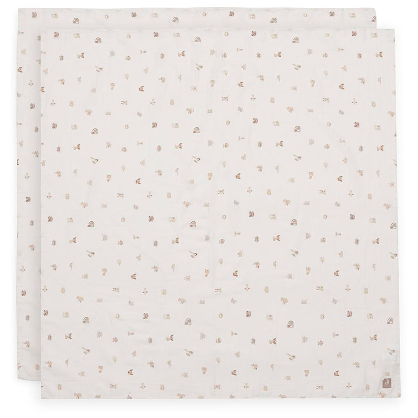 Lange tétra gaze de coton 115x115cm 2pcs Animal Friends  