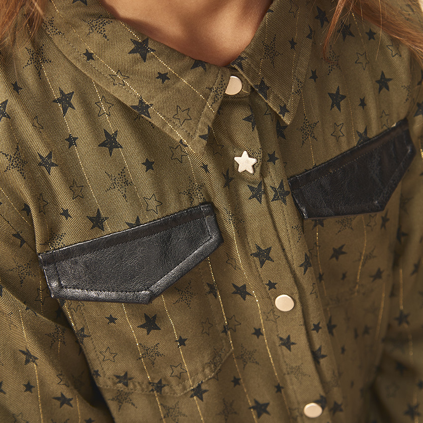 Robe manches longues imprimé étoiles pour fille 