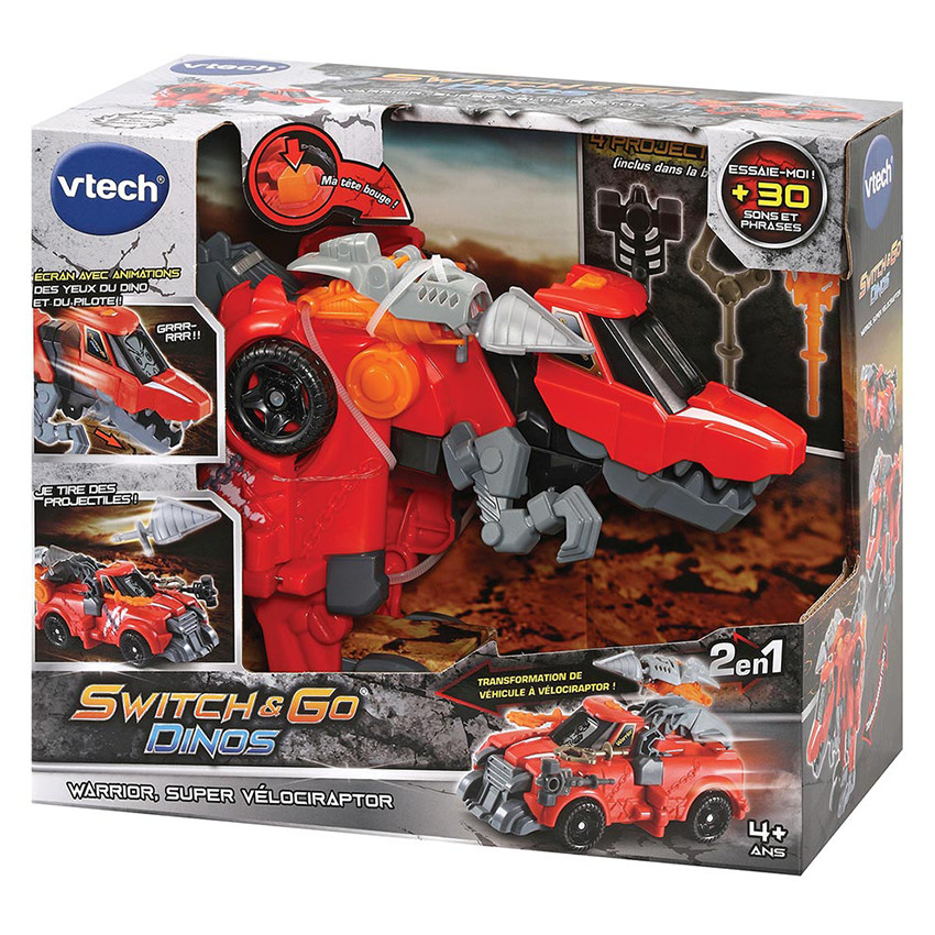 Voiture Switch & Go Dinos Warrior super vélociraptor 