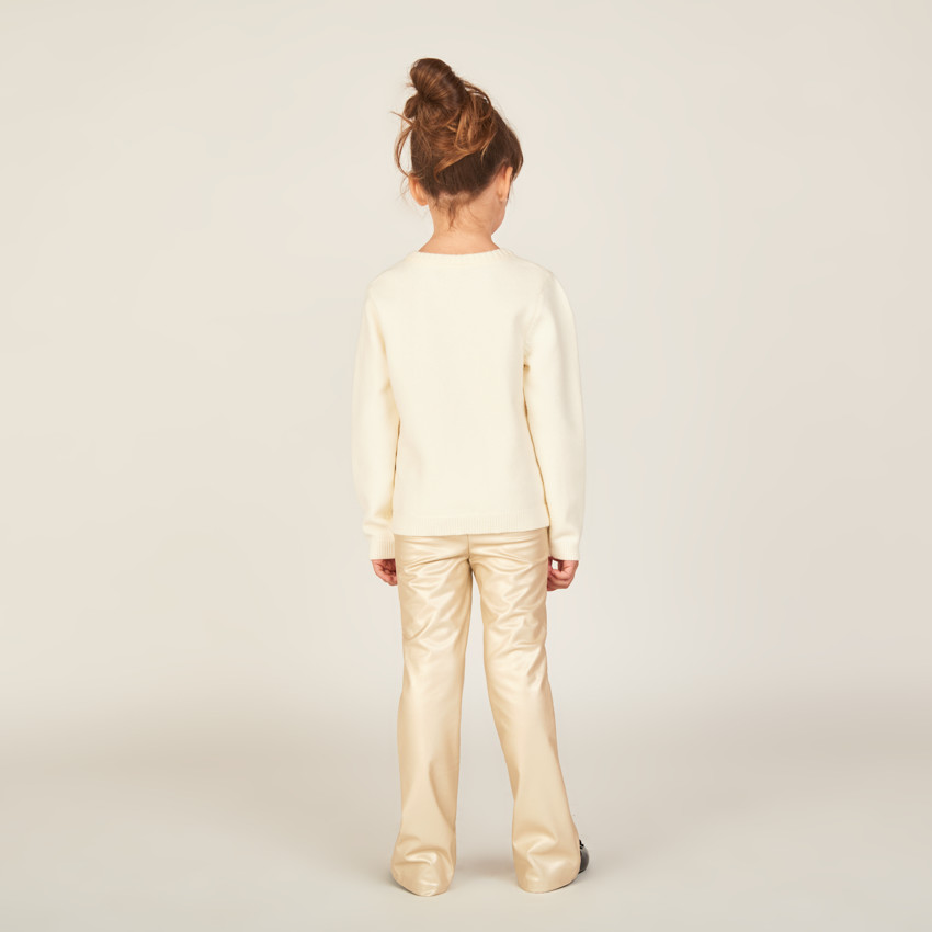 Legging évasé en similicuir doré pour fille 