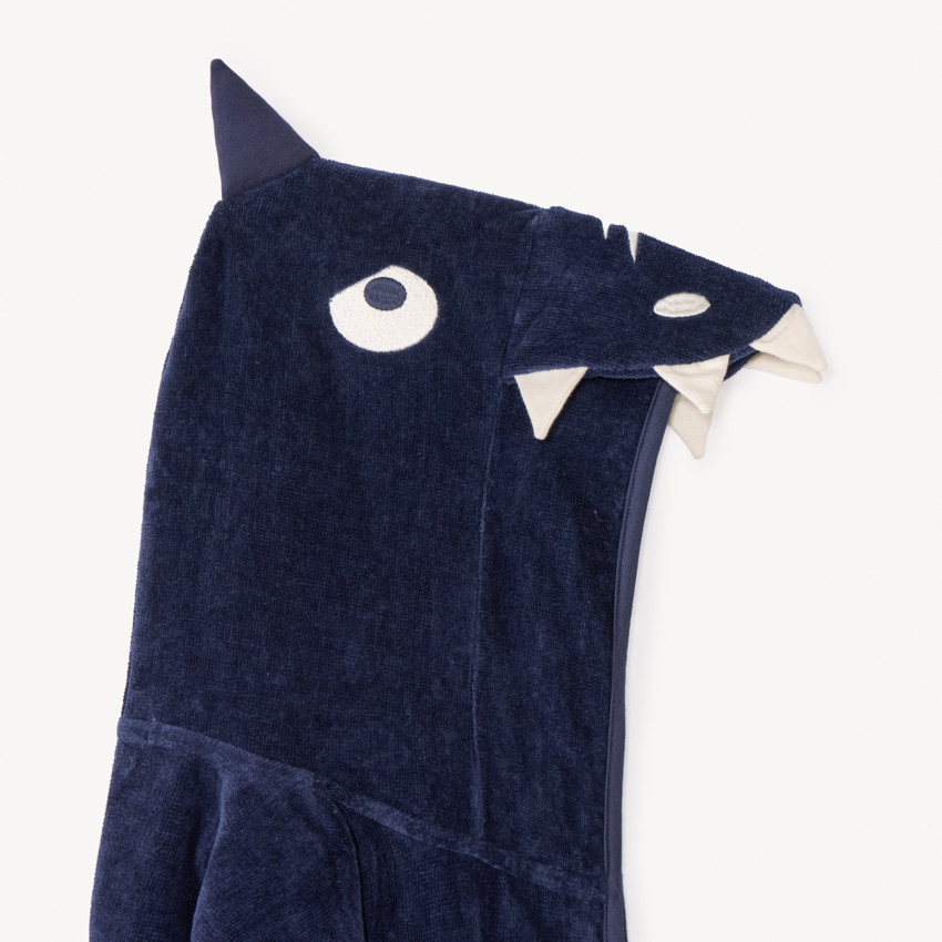 Peignoir éponge à capuche ludique requin pour garçon 