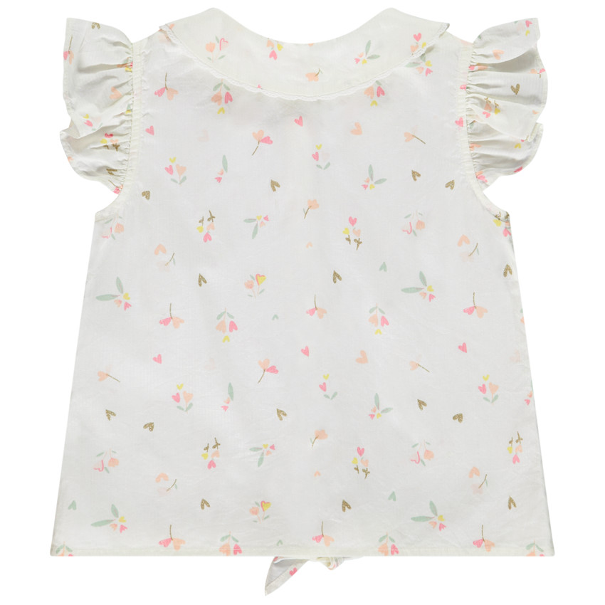 Blouse met korte mouwen met bloemenprint voor babymeisje 