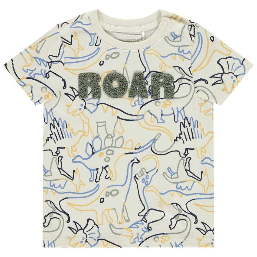 T-shirt manches courtes imprimé dinos pour bébé garçon 