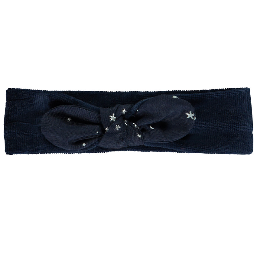Hoofdband met knoop effect in fluweel voor baby meisje 