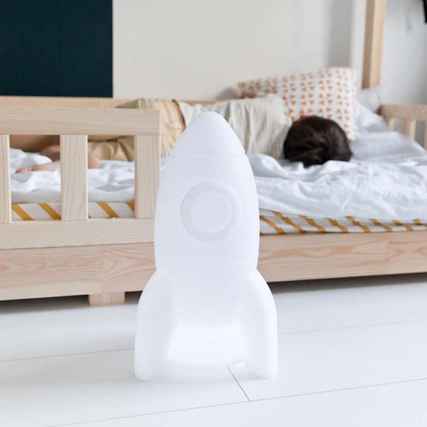 Veilleuse - fusée Apollo - Medium - rechargeable - Blanc  