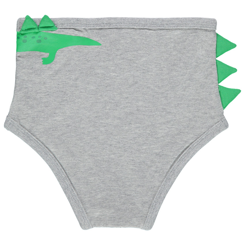 Slip en coton print crocodile à crête sur le côté 