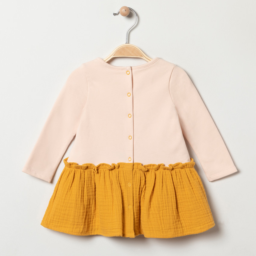 Robe manches longues effet 2 en 1 pour bébé fille 