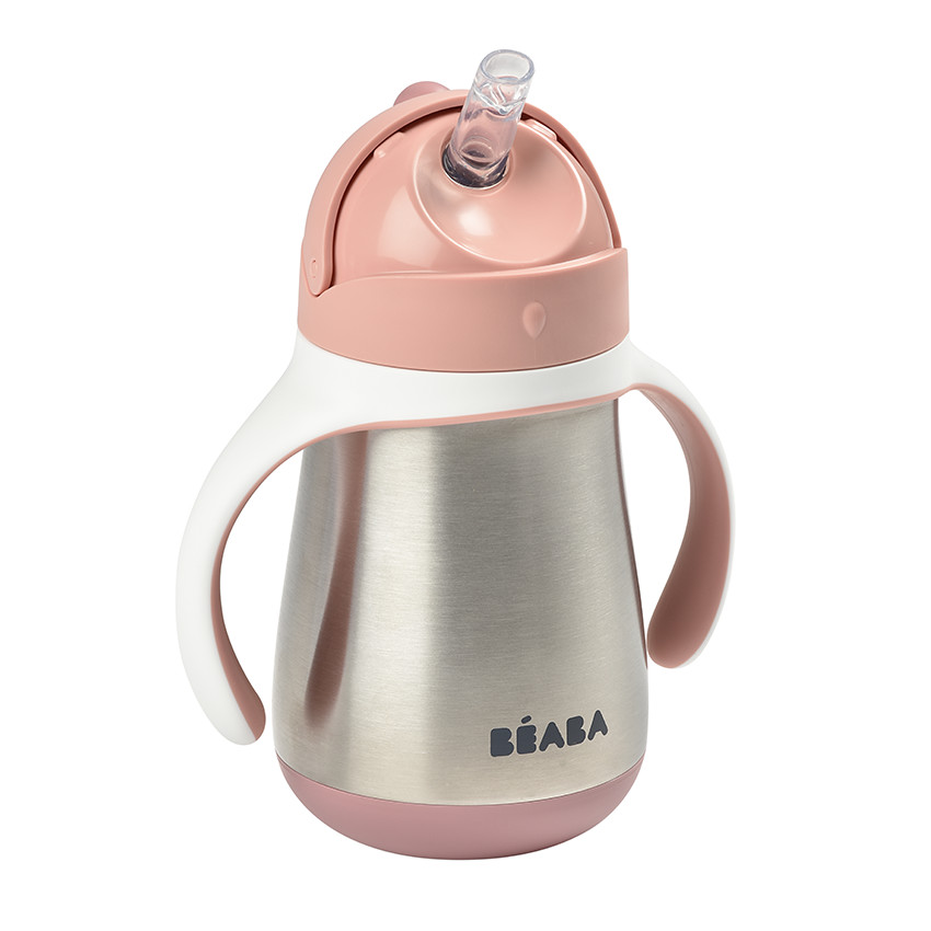 Tasse paille en inox 250 ml - Old Pink 