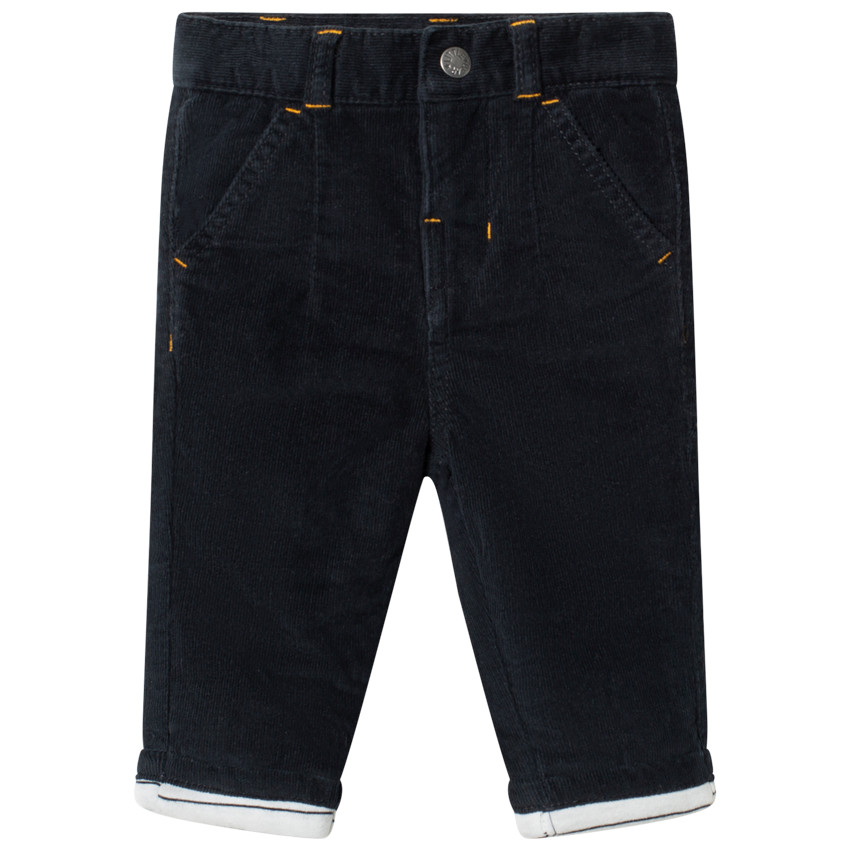 Pantalon en velours à doublure rayée en jersey 