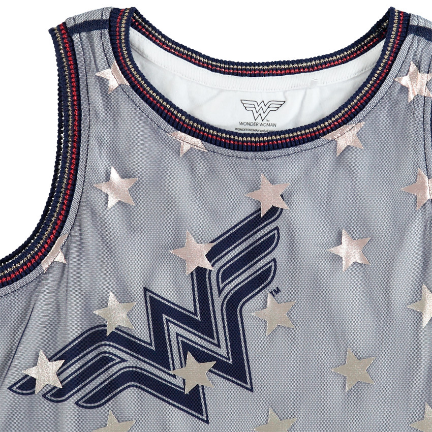 Ensemble avec débardeur en tulle et legging court Wonder Woman 