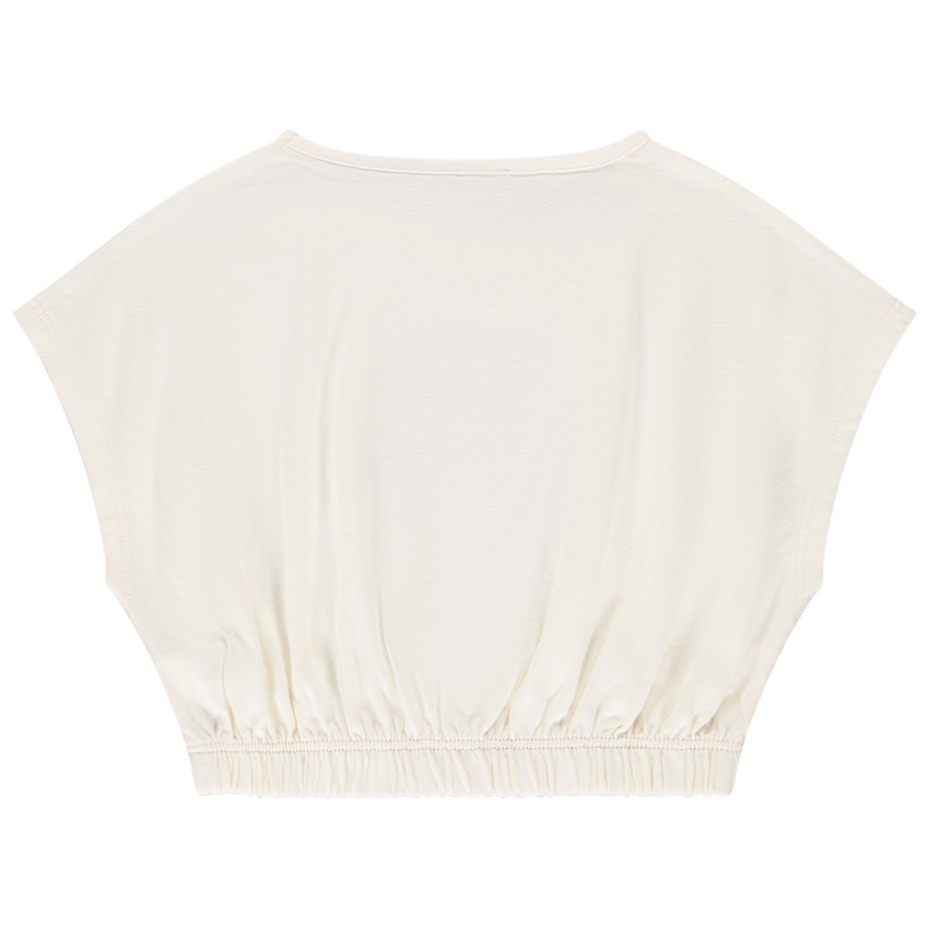 T-shirt met korte mouwen in doosvorm met fantasiepailletten voor meisjes 