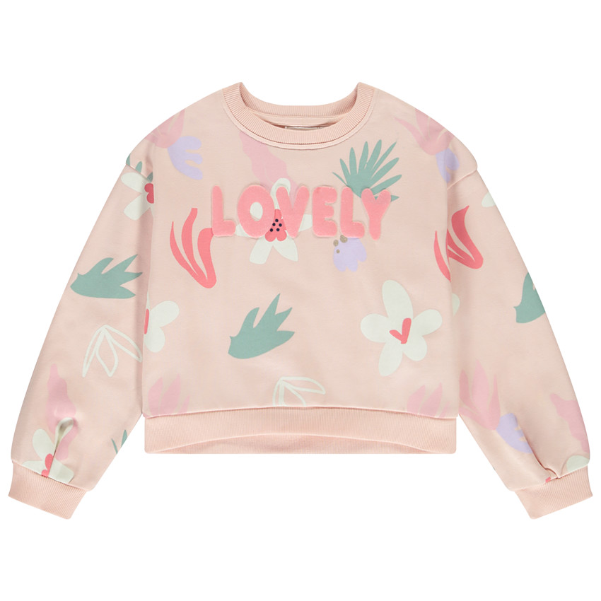 Sweatshirt met glinsterende puff print voor meisjes 