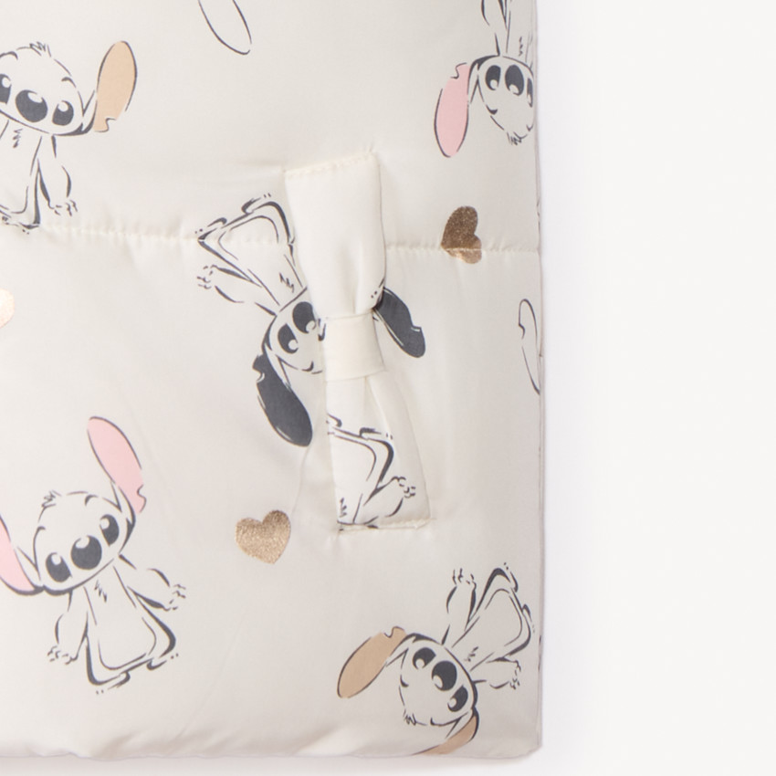 Zondermouwige donsjas met Stitch Disney-print voor babymeisje 