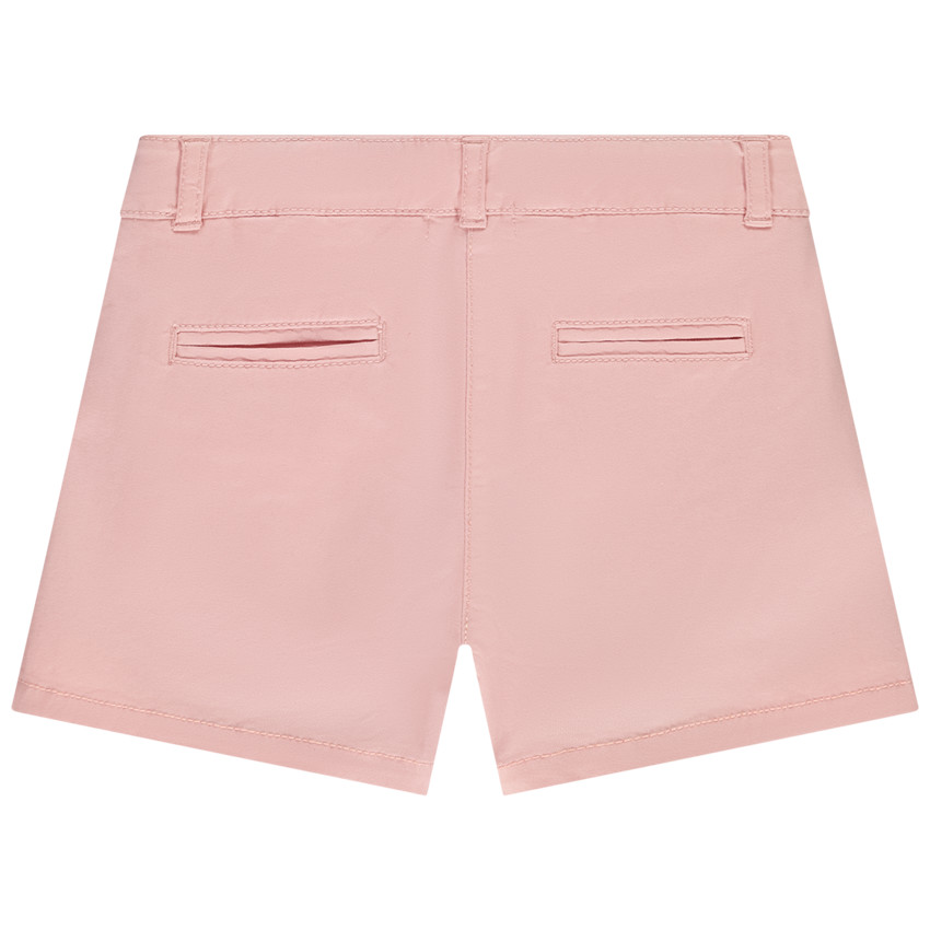 Short en twill uni effet pince pour fille 