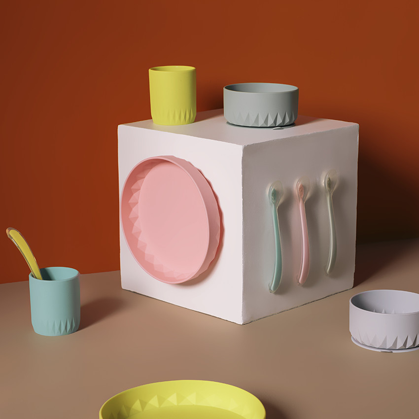 Maaltijdset siliconen 3 stuks - Origami 