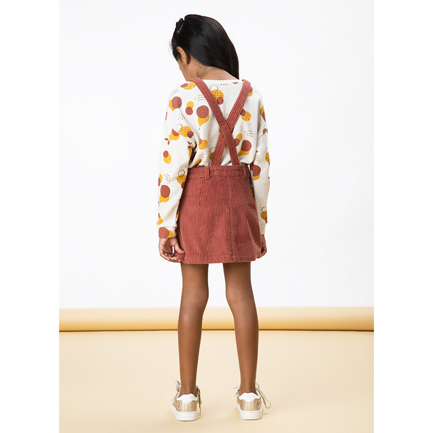 Robe salopette en velours côtelé pour enfant fille 
