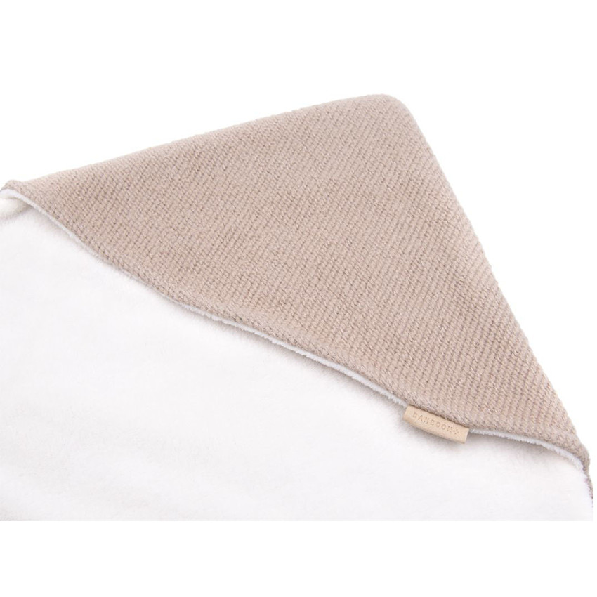 Couverture enveloppante à capuche 4 saisons brossé - Mélange sand - 80x80 cm  