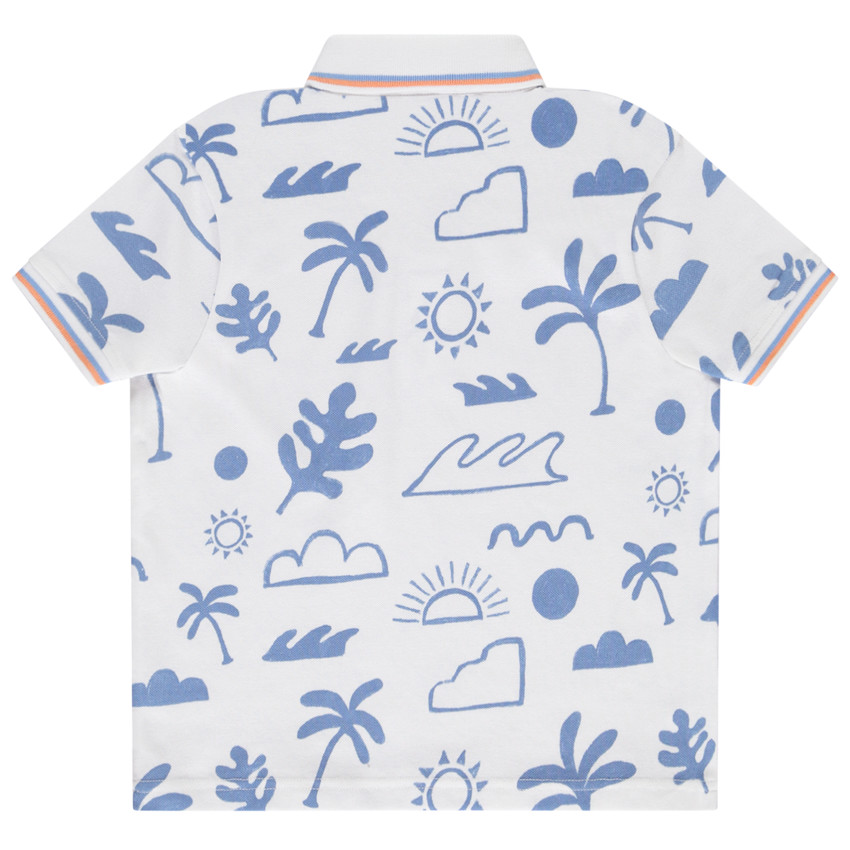 Polo manches courtes imprimé île pour garçon  