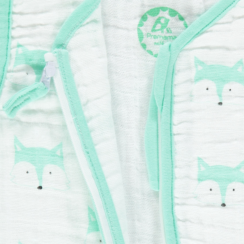 Turbulette en gaze avec renards imprimés all-over 