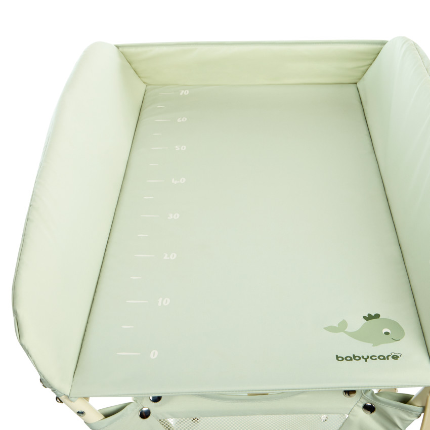 Table à langer pliable en tissu avec toise vert 