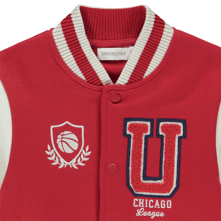 Fleece teddy jas met patch voor jongens 