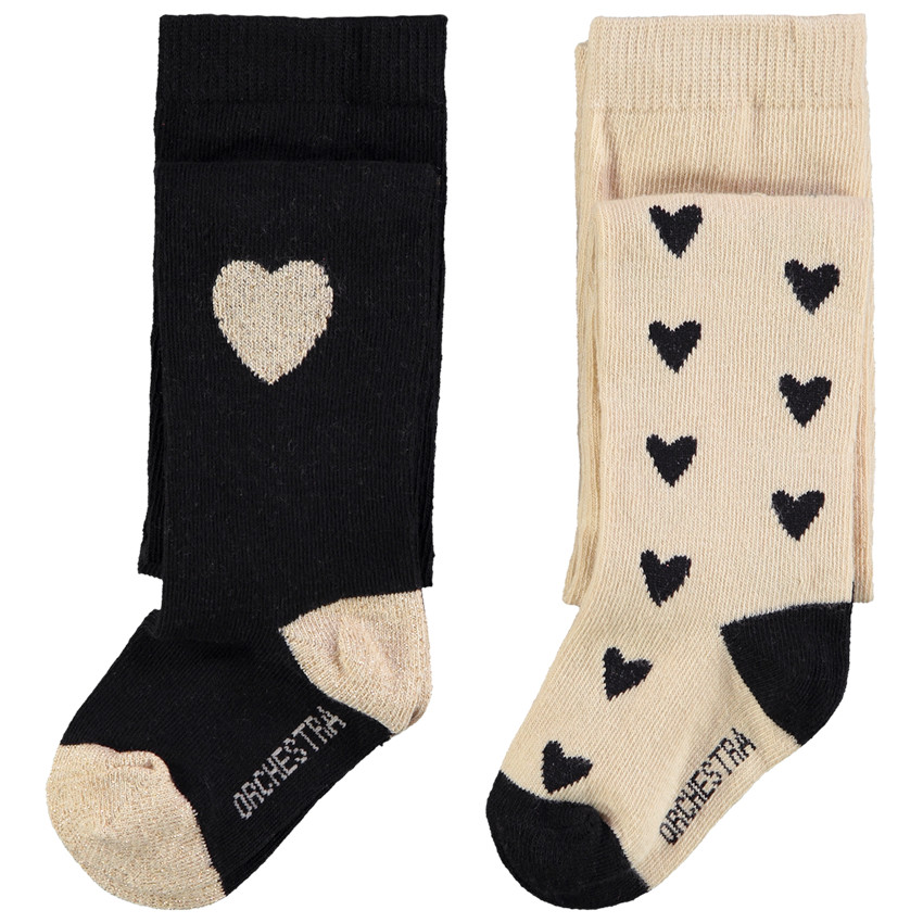Lot de 2 paires de collants épais fantaisies pour bébé fille  