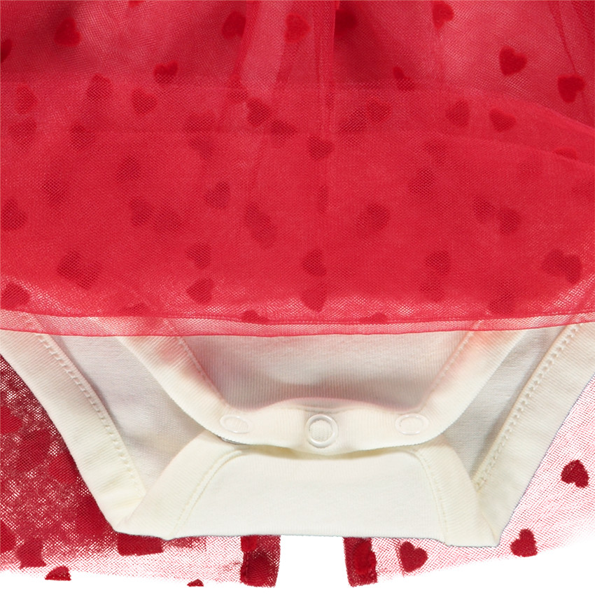 Feestjurk met 2-in-1 effect en hartjes voor baby meisjes 