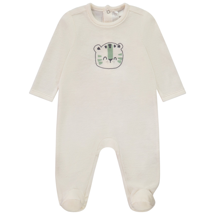 Pyjama van fluweel met fantasieprint voor baby jongen 