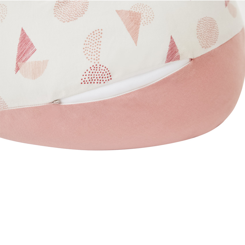 Coussin d'allaitement Géometric avec housse rose 160 cm 