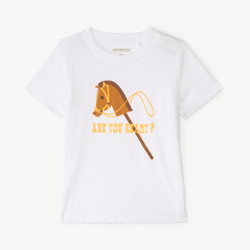T-shirt manches courtes uni print fantaisie pour bébé garçon 