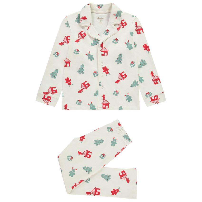 Set van 2 stukken pyjama met fantasieprint voor jongens met kerstmotief 