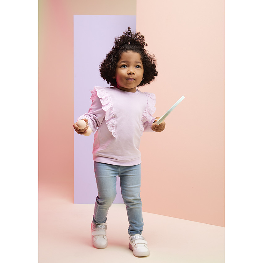 Fleece sweatshirt met ruchedetails voor meisjes 