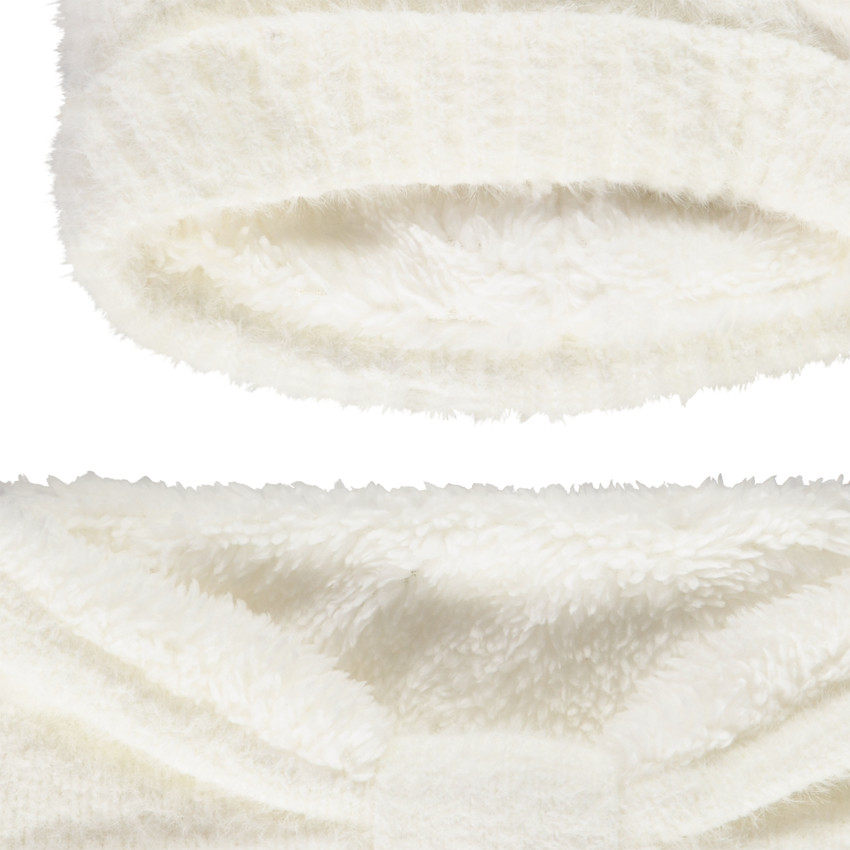 Set van bont effect muts met pailletten + snood voor meisjes 