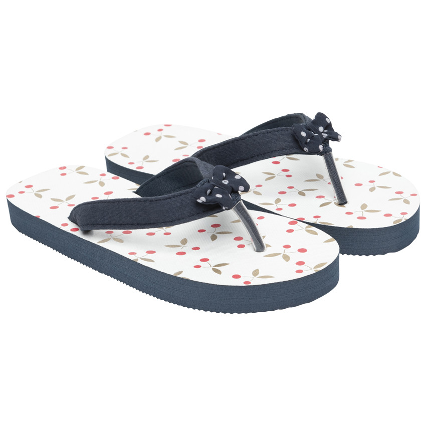 Tongs imprimées cerises pour fille avec lanière selon l'âge 