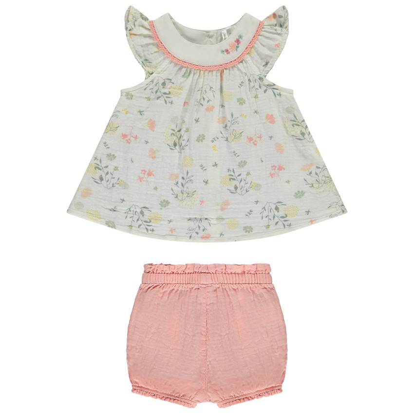 Ensemble 2-delige tuniek met print + bloomer voor baby meisjes 