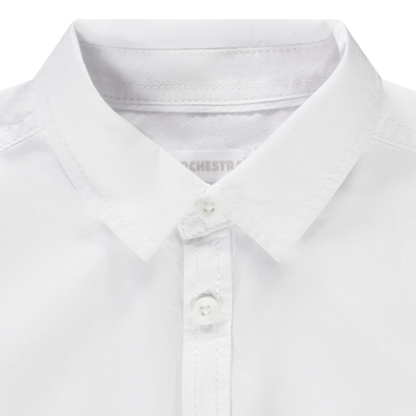 Chemise manches courtes blanche en coton 