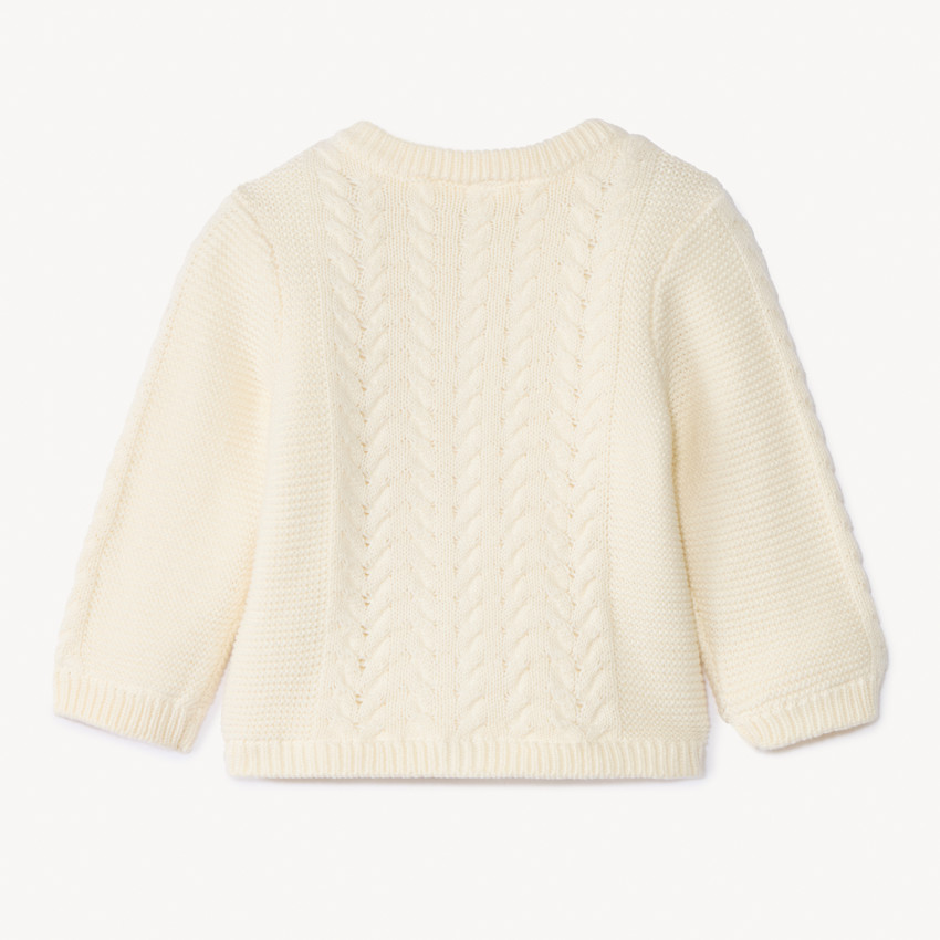 Gilet en tricot torsadé et doublé jersey pour bébé 